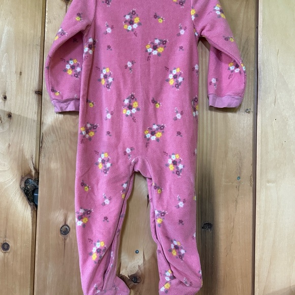 24m Pink Fleece Footed Pyjama - Picture 2 of 4